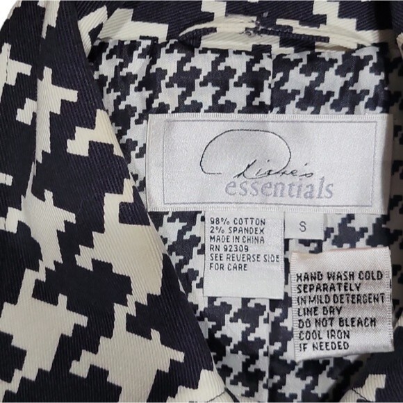 Diane's Essentials Houndstooth Button Front Trench Coat - S - Picture 7 of 9